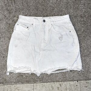 White jean skirt